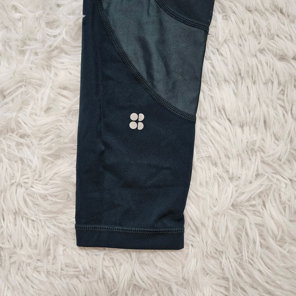 Sweaty Betty Women's Forest Green The Power Mesh Accent Workout Legging. Size XS - Picture 7 of 15